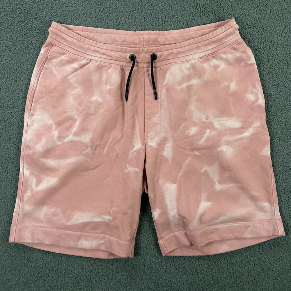 Hugo Boss Sweat Shorts Mens 2XL Drawstring French Terry Tie Dye Pink Logoโ